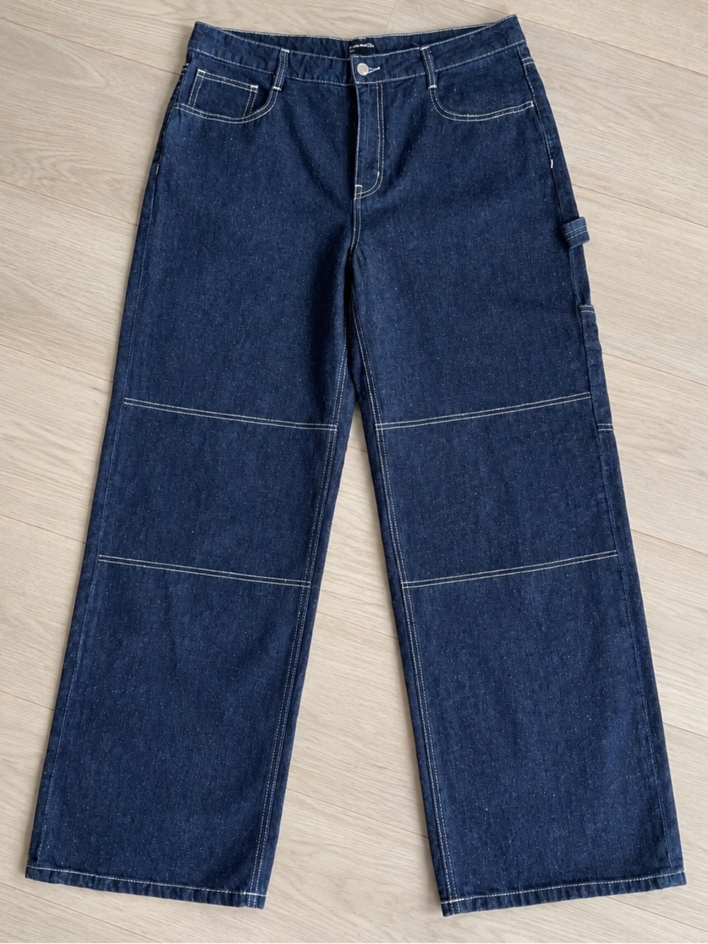 FRANK & OAK Courtney Mid-Rise Cargo Jeans Dark Blue Size 32